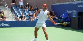 Rafael Nadal forehand buggy whip in slow motion